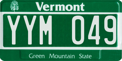 VT license plate YYM049
