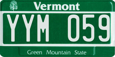 VT license plate YYM059