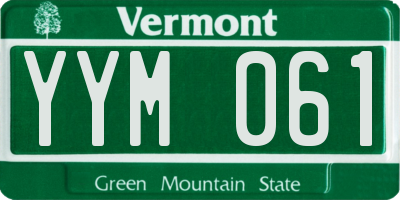 VT license plate YYM061