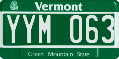 VT license plate YYM063