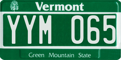 VT license plate YYM065