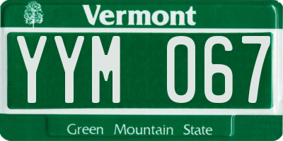 VT license plate YYM067