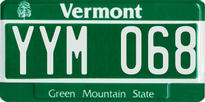 VT license plate YYM068