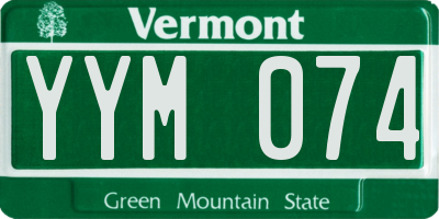 VT license plate YYM074