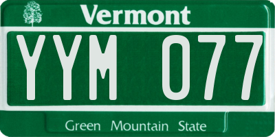 VT license plate YYM077