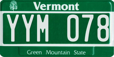 VT license plate YYM078
