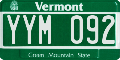 VT license plate YYM092