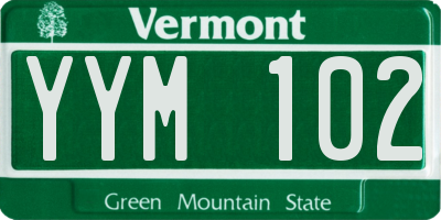 VT license plate YYM102