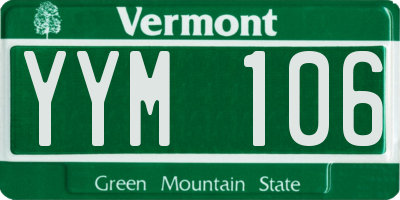 VT license plate YYM106