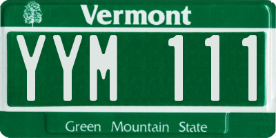VT license plate YYM111