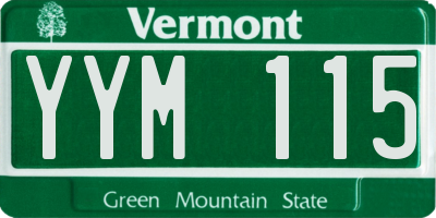 VT license plate YYM115