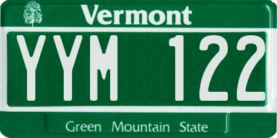 VT license plate YYM122