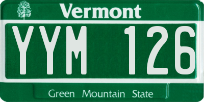 VT license plate YYM126