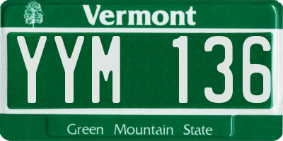 VT license plate YYM136