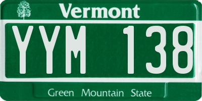 VT license plate YYM138