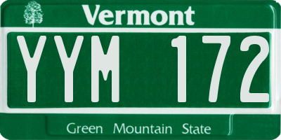 VT license plate YYM172
