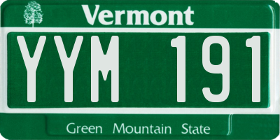 VT license plate YYM191