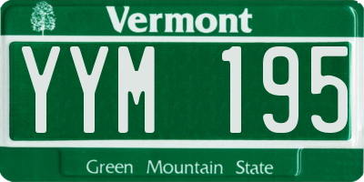 VT license plate YYM195