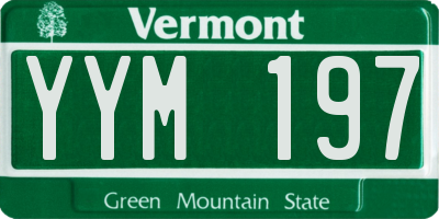 VT license plate YYM197