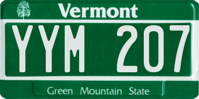 VT license plate YYM207