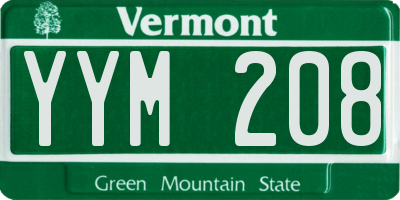 VT license plate YYM208
