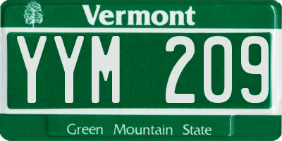 VT license plate YYM209