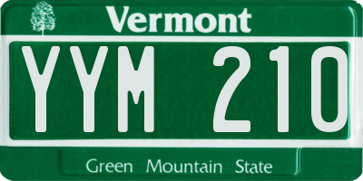 VT license plate YYM210
