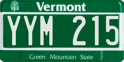 VT license plate YYM215