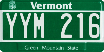 VT license plate YYM216