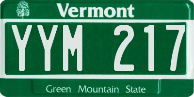 VT license plate YYM217