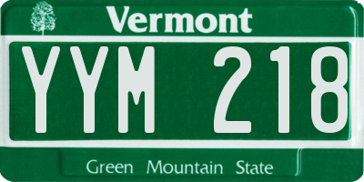 VT license plate YYM218