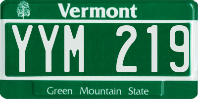 VT license plate YYM219
