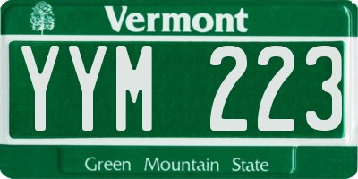 VT license plate YYM223