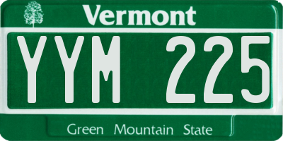 VT license plate YYM225