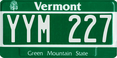 VT license plate YYM227