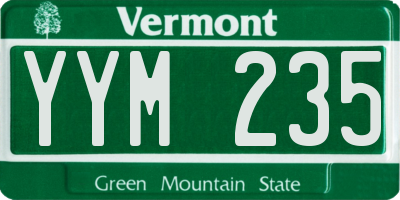 VT license plate YYM235
