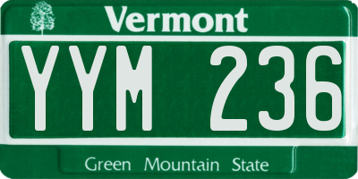 VT license plate YYM236