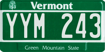 VT license plate YYM243