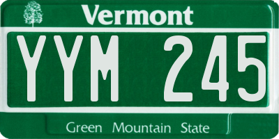 VT license plate YYM245