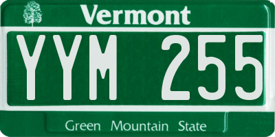 VT license plate YYM255