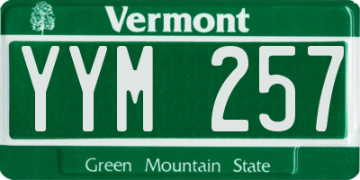 VT license plate YYM257