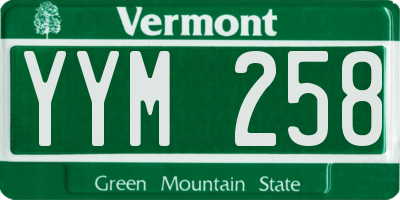 VT license plate YYM258