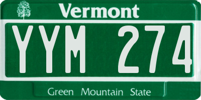 VT license plate YYM274
