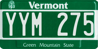 VT license plate YYM275