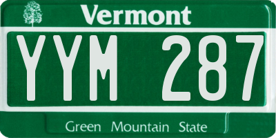 VT license plate YYM287