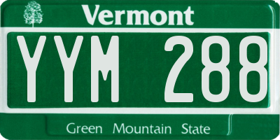 VT license plate YYM288