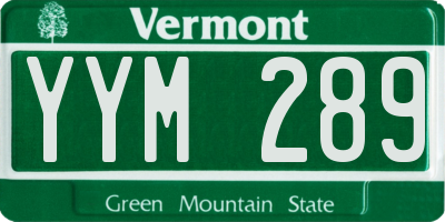 VT license plate YYM289