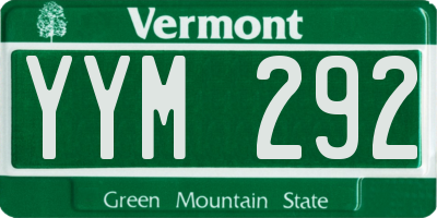 VT license plate YYM292
