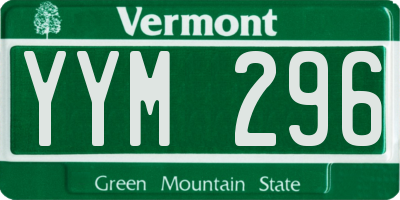 VT license plate YYM296