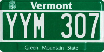 VT license plate YYM307